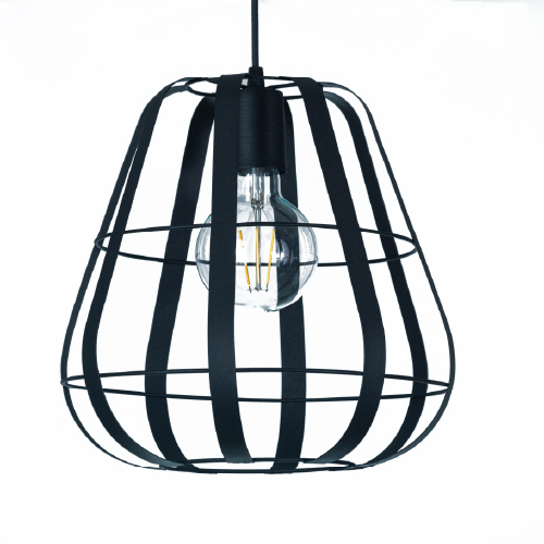 Colgante 1 luz E27 panal grande negro